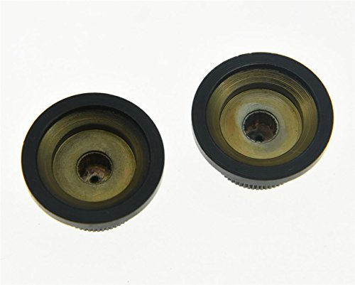 KAISH 2pcs Black Metal Bell Knobs Push On Guitar Bass Top Hat Knob for 5.8mm Split Shafts