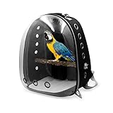 Bird Carrier Parrot Backpack Breathable Transparent Space Parrot Travel Cage Carrier with panoramic design Double-open zipper design anti-lost hook Soft Sided Travel Bird Carrier 13.7811.8117.72in