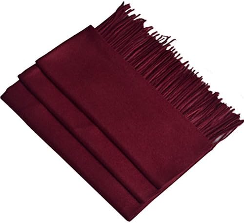 Yazer Large 78.7"x25.4" Luxurious Cashmere Scarf,Shawls for Women and Men (Dark Red)