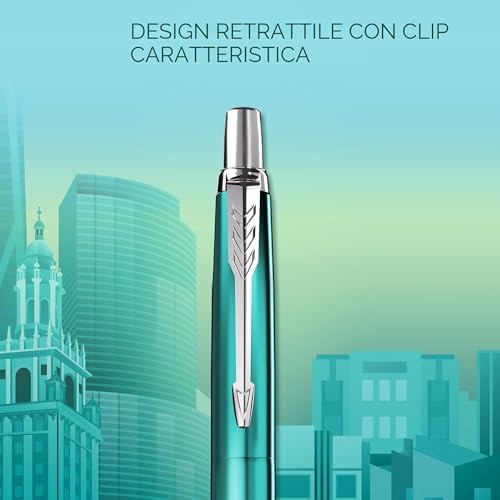 Jotter Penna a sfera | Edizione speciale | Miami Turquoise con puntale cromato | Punta media | Inchiostro blu | Confezione regalo
