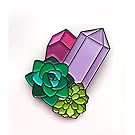 Crystal Geodes and Succulents Enamel Pin