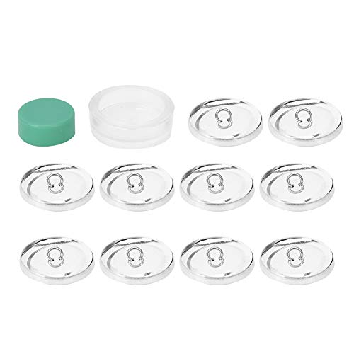 Cover Buttons Kit, DIY Fabric Covered Button Kit Flat Back Buttons Craft Kits with 1 Set Buckle Tools and 10 Sets Buckle Base for Sewing Crafts Home Decor