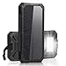 Solar Chargers 30,000mAh, Dualpow Portable Dual USB Solar Battery Charger External Battery Pack Phone Charger Power Bank with Flashlight for Smartphones Tablet Camera (Black)