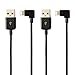 2 Pack 90 Degree Charger Data Sync USB Charging Cable for iPhone 3.3ft (2 Black)