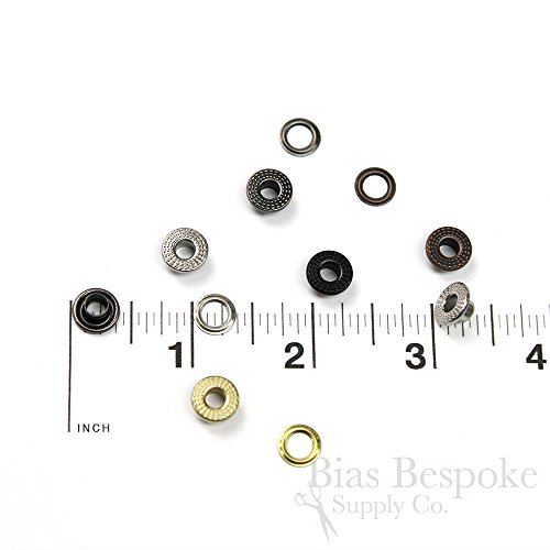Set of 144, SOL Texture, Size #00 Grommets, Antique Silver
