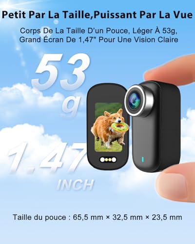 Bextgoo Mini Camera Vlog POV WiFi 4K Action Cam with 64GB Card, Waterproof IP65 Motorcycle Camera, Portable Mini Camera with Battery Life up to 240 Minutes