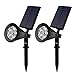 Kealive Solar Lights Outdoor Waterproof Adjustable 180 Degree Solar Panel Lights Sensor Auto On for Patio Landscape Pathway, Black, 2-Pack