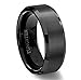 King Will Men Wedding Black Tungsten Ring 8mm Matte Finish Beveled Polished Edge Comfort Fit 8