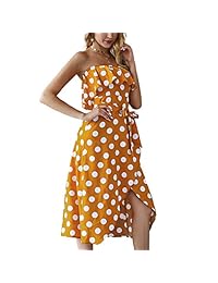 WEEPINLEE - Vestido de fiesta dividido para mujer, diseño de lunares