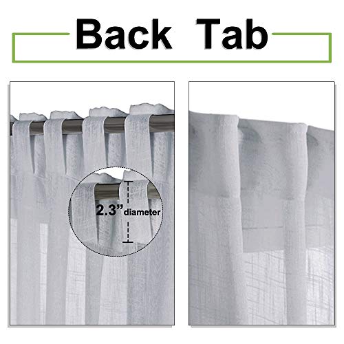 image for NICETOWN Bedroom Linen Look Curtains, Rod Pocket & Back Tab Semi-Trans