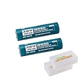 Olight Battery 3600mAh 3.6V 12.9Wh Protected 18650 Rechargeable Li-ion Batteries 2 in Pack with Skyben Battery Case Designed for Olight M22 M21X M20S S20 M18 SR51 Nitecore TM26 TM16 P12 SRT7 PD35 PD32