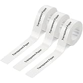D30 Continuous Clear Label,3 Rolls 15mmx4m Compatible with Phomemo D30 Label Maker Waterproof Laminated Custom Stickers Office Labels Replacement (Clear)