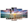 Ocean Beach Wall Art Canvas Print Sea Picture Painting Home Living Room Bedroom Office Decor Sunset (Over Size 60inch x…