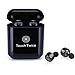 AS X3T+ Wireless Bluetooth Earbuds Full Touch Dual Stereo Earphones, in-Ear Headset Mic, Portable Mini Charging Case Included (Black)