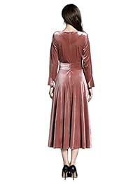Ababalaya vestido de noche formal largo de estilo imperio de terciopelo, estilo retro, para mujer