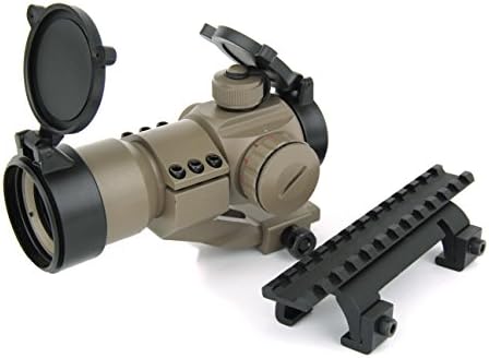 TacFire® Matte Black T606 61 Aluminum, GSG5 Claw Rail Scope/Red Dot Sight Picatinny Weaver Rail Mount with 1x30mm Tactical Red/Green/Blue Dot Rifle Scope Sight in Dark Earth Tan with Cantilever Base Mount