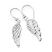 925 Sterling Silver Cut Open Angel Wing Dangle Hook Earrings