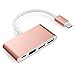 LENTION 4-in-1 USB-C Hub with Type C, USB 3.0, USB 2.0 Compatible MacBook Air 2018 2019, MacBook Pro 13/15 (Thunderbolt 3), ChromeBook, More, Multiport Charging & Connecting Adapter (Rose Gold)