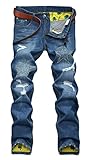 MR. R Men's Printed Slim Fit Jean Many Designs Blue US 27-36