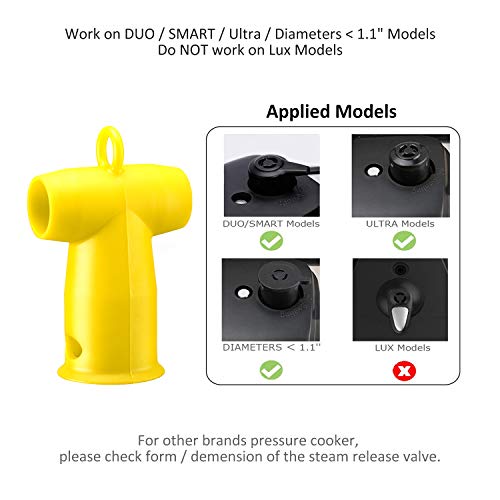 Instant Pot Steam Release Diverter Accessories, Oyrlize 2-Outputs Electric Pressure Cooker Silicone Steam Release Valve Vent Knob Protect Wall Cabinets Best For Instant Pot DUO/Smart/Ultra Models - Thumbnail 3