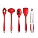 Utensils Set, 12-Piece Complete Silicone Baking & Cooking Kitchen Tools Set, Cookware Set, BBQ, Kitchen Gadgets - Red - Utensilios de Cocinas