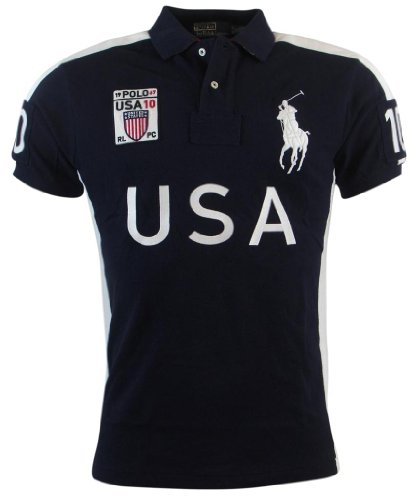 Polo ralph lauren mens custom fit big pony usa polo shi…