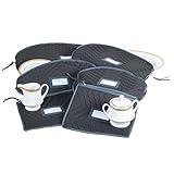 Richards Homewares Micro Fiber Deluxe Six Piece Accessory Set - Black With Charcoal Trim
