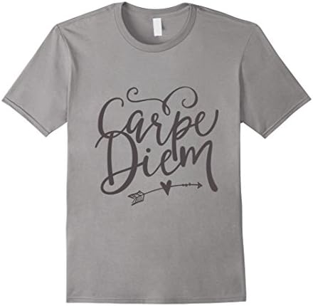 Men's Carpe Diem T-shirt Inspirational Seize the Day Quote Medium Slate