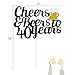 40 Birthday Cake Topper,Cheers & Beers to 40 Years Cake Topper,40th Birthday Wedding Anniversary Party Supplies Glitter Decorations 1 Set