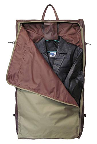 Amerileather Leather Three-suit Garment Bag Terrazzo Brown