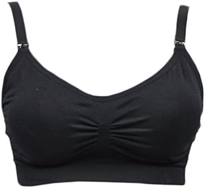 Lifemll CL Cotton Soft Wire Free Breastfeeding Maternity Nursing Bra (L, Black)