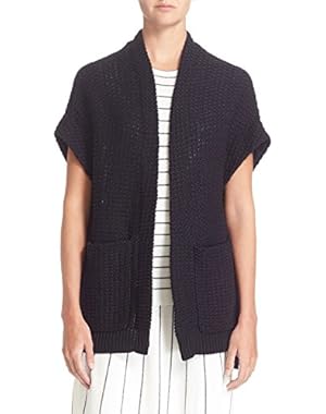 Theory Womens Fremont Open-Front Cotton Cardigan, Night Navy Blue- Size Medium