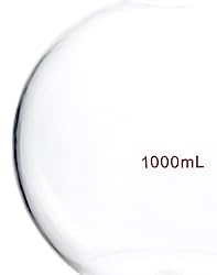 QWORK Glass 1000ml Single Neck Flat Bottom Boiling
