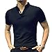 LOGEEYAR Mens Short-Sleeve Slim Fit Cotton Pique Polo Shirt,Small,1-black