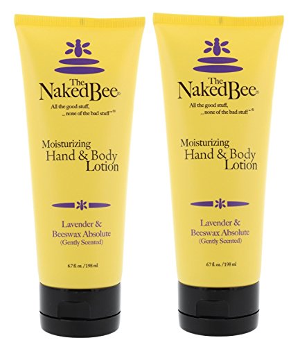 Naked Bee 6.7oz Lavender & Beeswax Absolute Hand and Body Lotion (2pk), Natural Personal Care Products