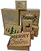 Christmas Boxes, 14 Count Nested, with foil hot Stamp Holiday Designs, Strong and Thick Decorative for Gifts or Storage, Durable and Reusable, Includes Two Nested Sets in All Sizes fits in one Box