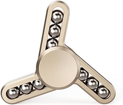 EDC Fidget Spinner Ultra with Portable Carrying Cases Durable Aluminum Alloy Shell Stainless Steel Beads High Speed Focus Toy Stress Reducer for ADD ADHD Anxiety Autism Adult Children (Golden)