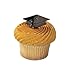 Black Metallic Graduation Hat Cupcake Picks - 24 pc