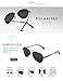 LUENX Men Women Sunglasses Polarized Grey Lens Gun Metal Frame