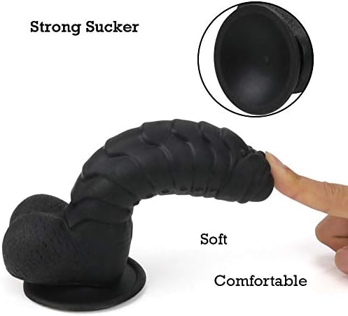 BlsesJoy 236-6.89 inch Waterproof Soft Wand Flexible Toy for Women,Lifelike Dî`ld.ɔ Women (Black2)