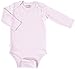 Woolino 100% Superfine Merino Wool Baby Bodysuit - Long Sleeve Onesies for Boy and Girl - 12-18 Months - Blush