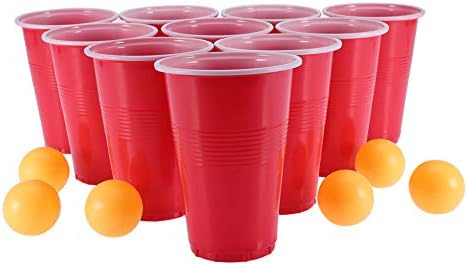 ビアポンセット 赤いピンポンボールゲームおもちゃ クリスマスのための楽しい24カップ Otcon Com