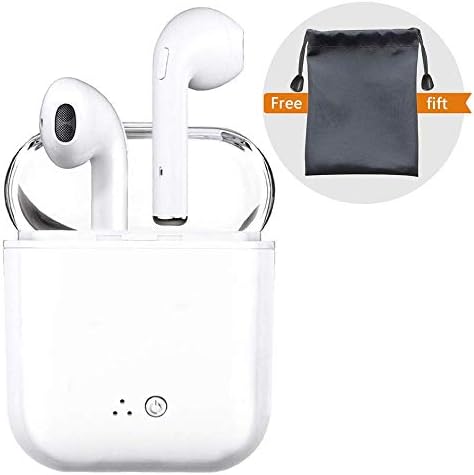 ZKMK Wireless Headphones I7S,Bluetooth Earbuds TWS Products - Grade A Quality Battery Durability, Wireless Portable Charging, Sweatproof Earphones, Smartphone Compatible.(White) …