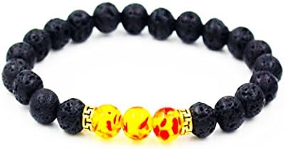 Diffuser Bracelet w/7 Chakra Lava Stones-Mens Womens Genuine Yoga Bracelet For Healing, Aromatherapy, Meditation, Natural, Essential Oils, Self Confidence, Love FREE AROMATHERAPY BOOK (Fire)