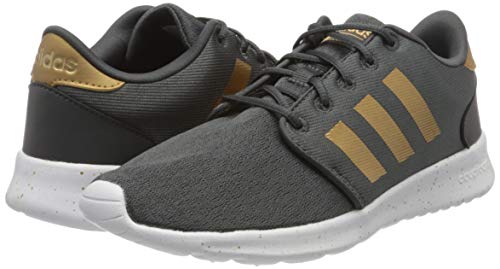 adidas Women's Cloudfoam QT Racer Xpressive-Contemporary Cloadfoam Running Sneakers Shoes, Grey Six/tactile gold met./ftwr White, 5.5 M US