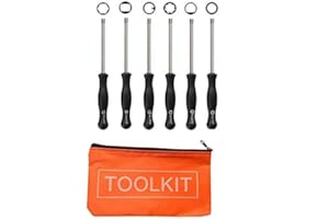 CALU LUKY 6Pcs Carburetor Adjustment Tool Kit with Case Including 21 Teeth Splined/7 Teeth Splined/Hexagon/Double D/Small Head Single D/Single D for 2 Cycle Carburetor Engine