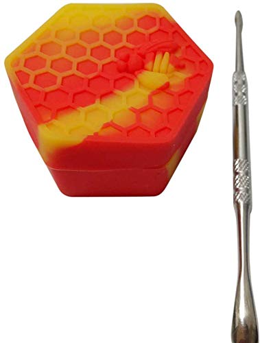 Gentcy 26ml 1pcs Red Yellow Hexagon Silicone Container Jar New Honeybee Silicone Jar Box