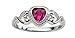 Sterling Silver July CZ Simulated Birthstone Baby Ring with Heart