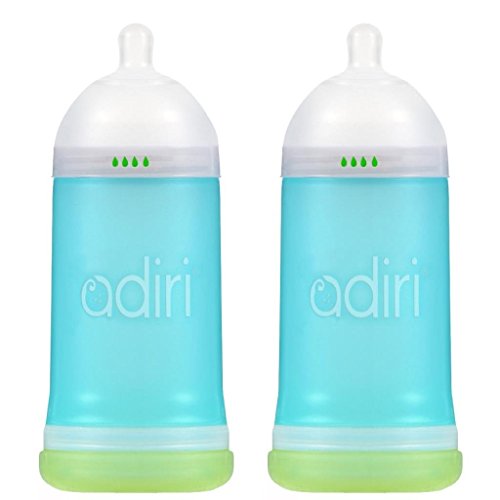 Adiri NxGen Stage 3 Nurser Fast Flow Baby Bottle, Blue, 9 Plus Months (2 Count)