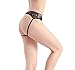 HitZoom Sexy Women Leopard Printing Open Croth Underwear, Black, One Size